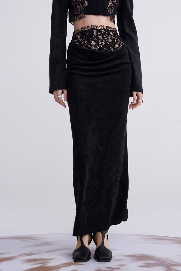 OUDE WAAG Core Velvet New Jet Sleeping skirt OW-23SS-SK05 Black